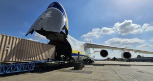 უკრაინული სატვირთო თვითმფრინავი An-124 ისრაელის აეროპორტ „ბენ-გურიონში“ დააფიქსირეს