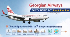 Georgian Airways-ი უსაფრთხოების მაქსიმალურ შეფასებას იღებს: ფრენები ევროპის 9 მიმართულებით