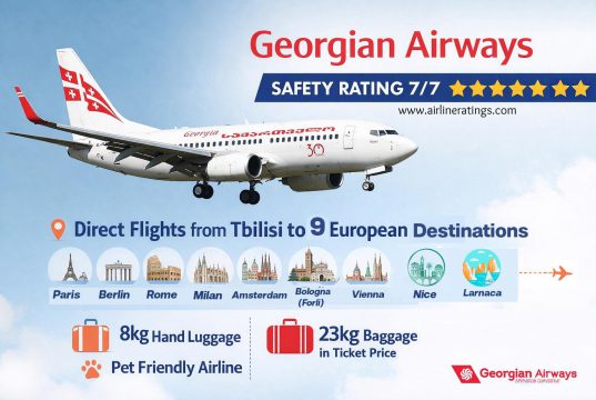Georgian Airways-ი უსაფრთხოების მაქსიმალურ შეფასებას იღებს: ფრენები ევროპის 9 მიმართულებით