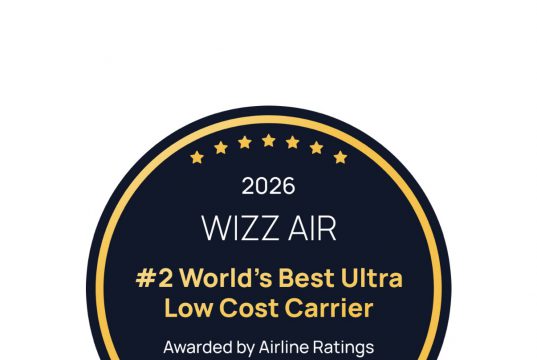 Wizz Air მსოფლიოში მეორე საუკეთესო ულტრა-ბიუჯეტურ ავიაკომპანიად დასახელდა და 2026 წლის ტოპ 10 გლობალურ დაბალბიუჯეტიან ავიაკომპანიას შორის მოხვდა