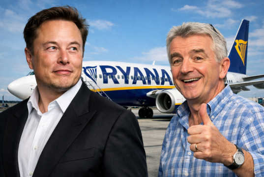 Ryanair-მა ილონ მასკთან დაპირისპირება მრავალმილიონიან მოგებად აქცია